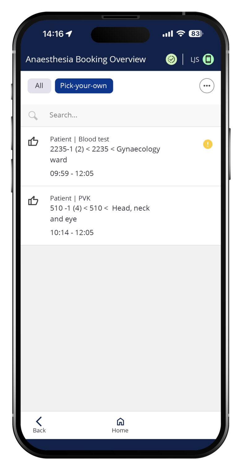 Clinicians submit requests and track status.